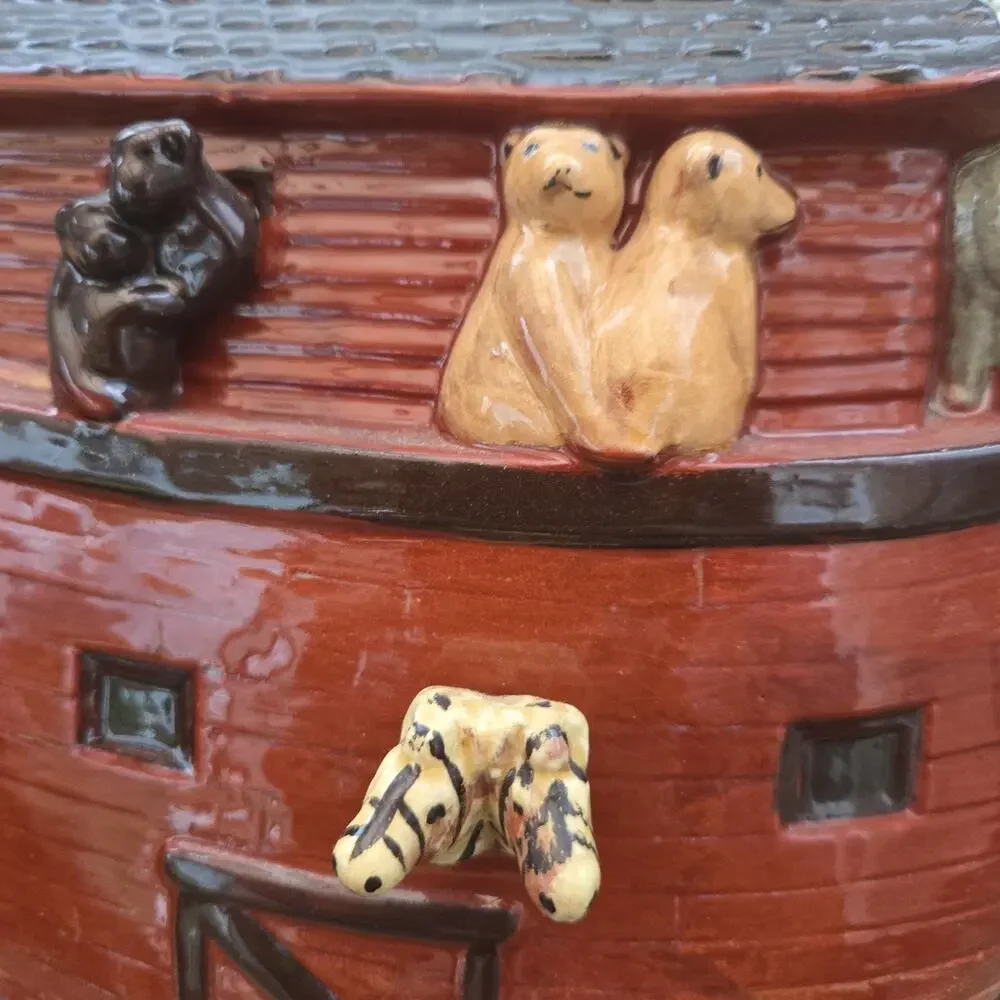 Large ELDRETH POTTERY Redware NOAH'S ARK Sculpture Figurine 9